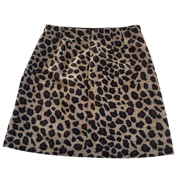 Ann Taylor Wool Blend Leopard Animal Print A-line Mini Skirt Womens Size 10 - Picture 7 of 7
